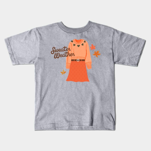 Sweater Weather Kids T-Shirt by MalibuSun